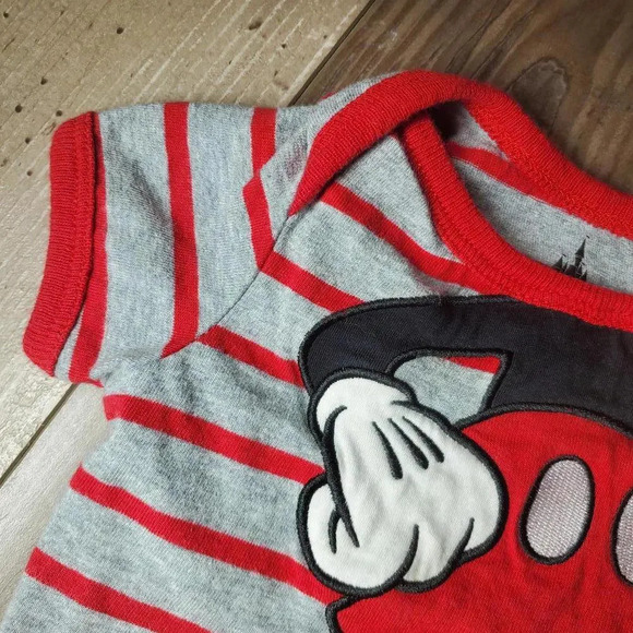 Disneyland Resort Striped Mickey Mouse Baby Bodysuit Size 12m NWOT - Picture 6 of 11